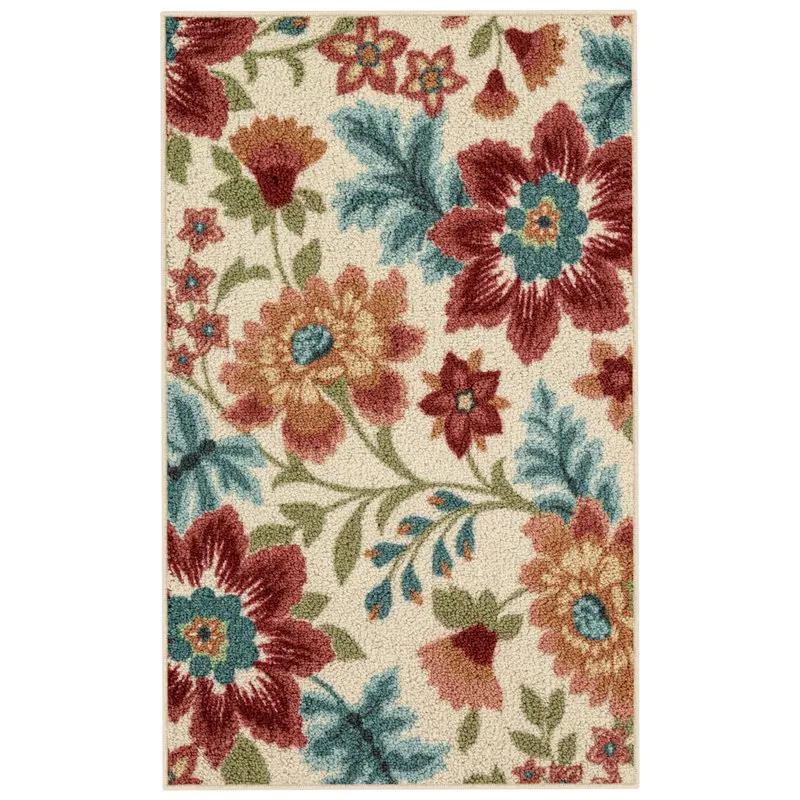 

Deluxe Farmhouse Floral Area Rug - Oversized Cream, 1'8"x2'10" Home Decor