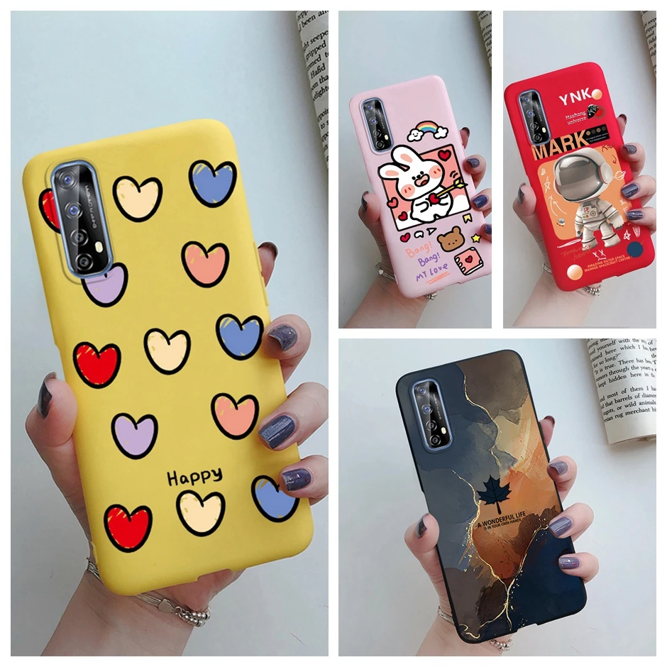 Чехол для телефона Realme 7 RMX2155 Женский силиконовый мягкий чехол из ТПУ OPPO ME7 RMX2151