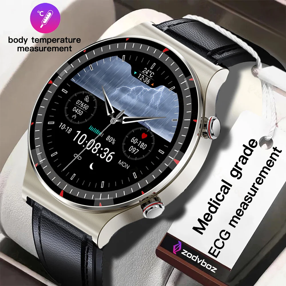 

ZODVBOZ Medical Grade ECG Smart Watch Men Physical Health Body Temperature Infrared Blood Pressure Monitor Smartwatch For Xiaomi