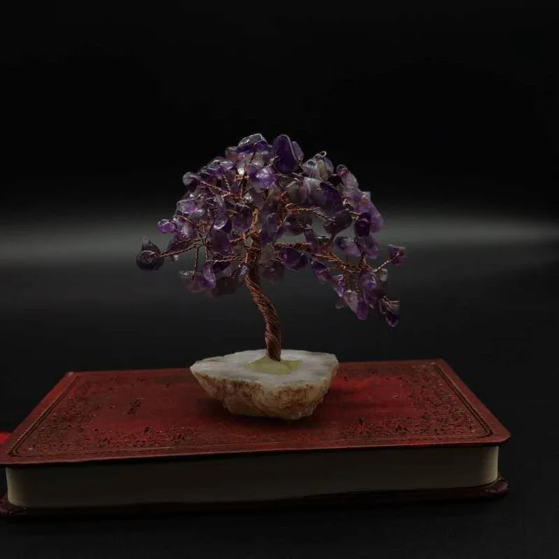 Камень хрусталь агат дерево удачи чистые ремесла ручной работы здоровье рейки