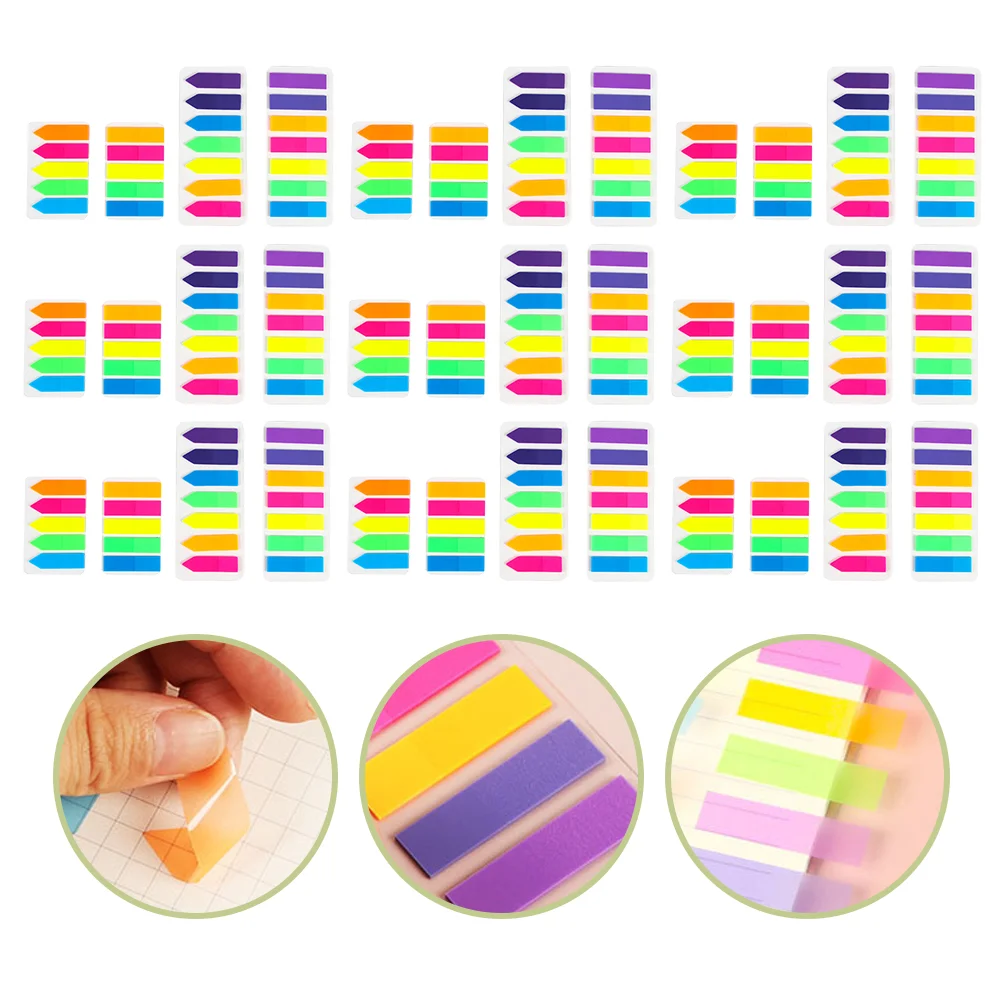 

10pcs Translucent Page Makers Arrow Flat Page Stickers Notepads Books Labels