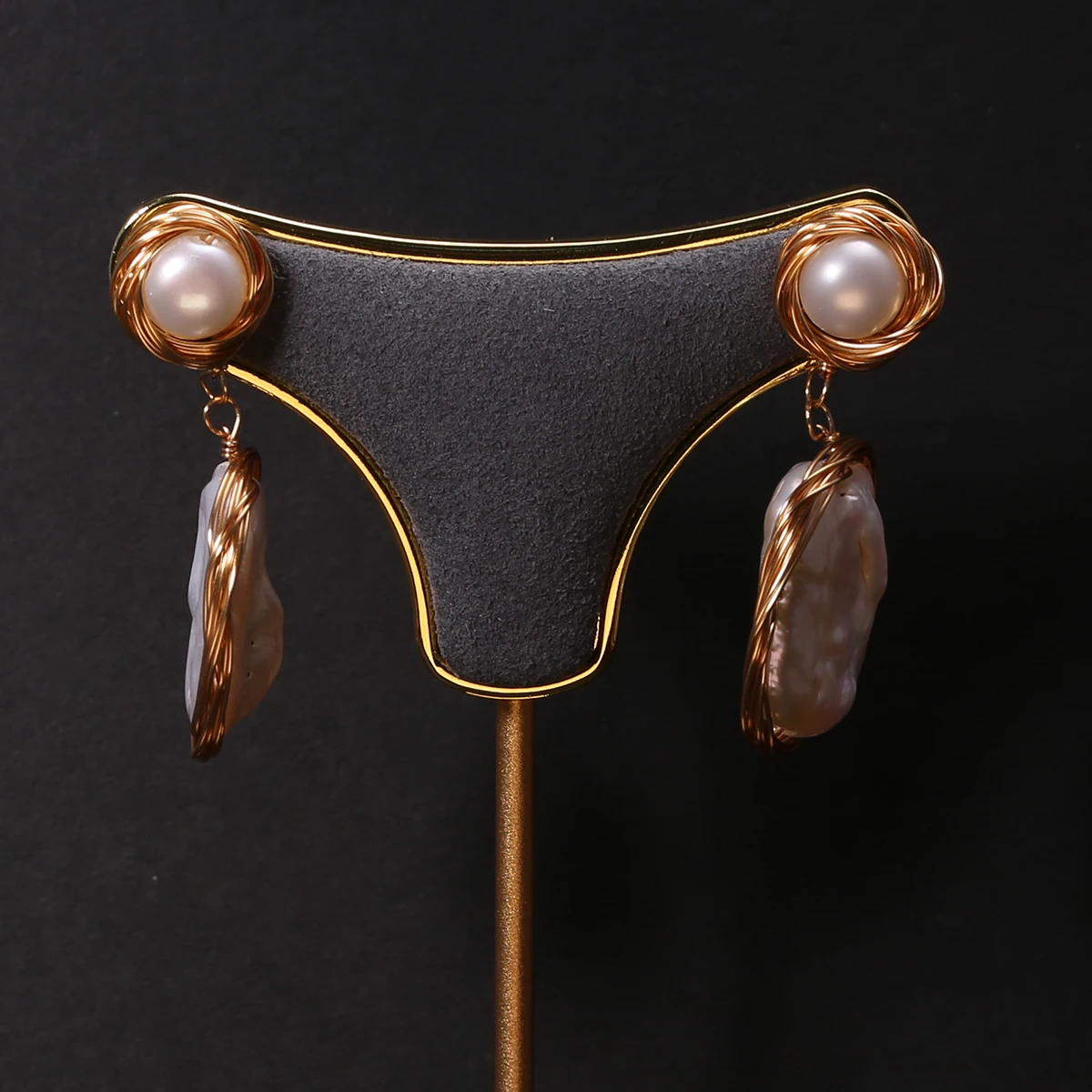 

Natural Freshwater Pearl Earrings Pearl Baroque Irregular Binding for Jewelry Making DIY Women Jewelry Party Banquet Gift