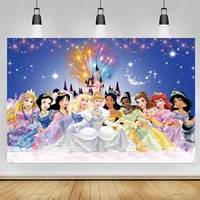 princess backdrop fairy tale castle fireworks girl birthday party supplies photography background photo studio props banner