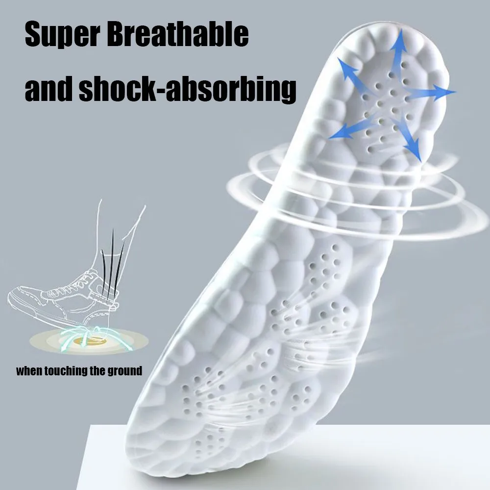 4D Massage Shoes Insoles Soft High Elastic Sports Insole for Shoe  Men Foot Arch Support Orthopedic Inserts Running Accessories