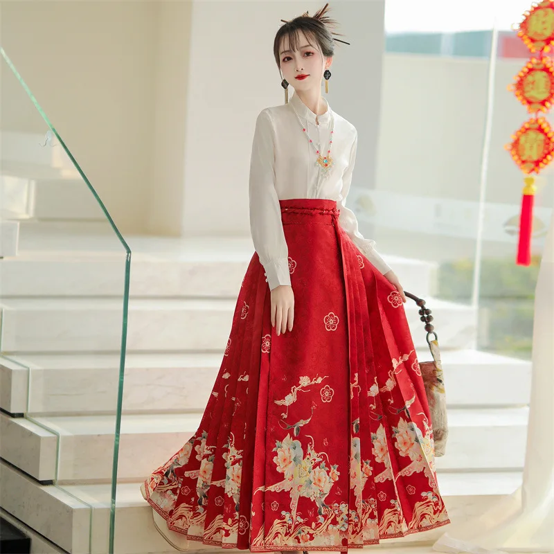 NT251 Ming Made Horse Skirt Set Hanfu для женщин 2024 новый китайский стиль повседневная одежда
