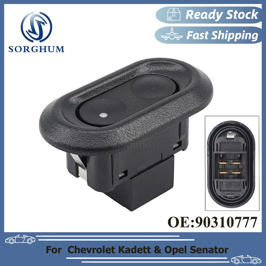 Фото 90310777 пассажирская кнопка переключателя стеклоподъемника SORGHUM для Chevrolet Kadett 1994-1998 Omega 1993 для OPEL Senator B/Carlton №1