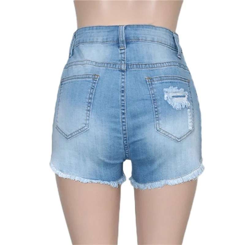 Fashion Colorful Diamond Decoration Denim Shorts Women Casual Mid-waist Straight Three Quarter Pants Ladies Summer Tassels Jeans
