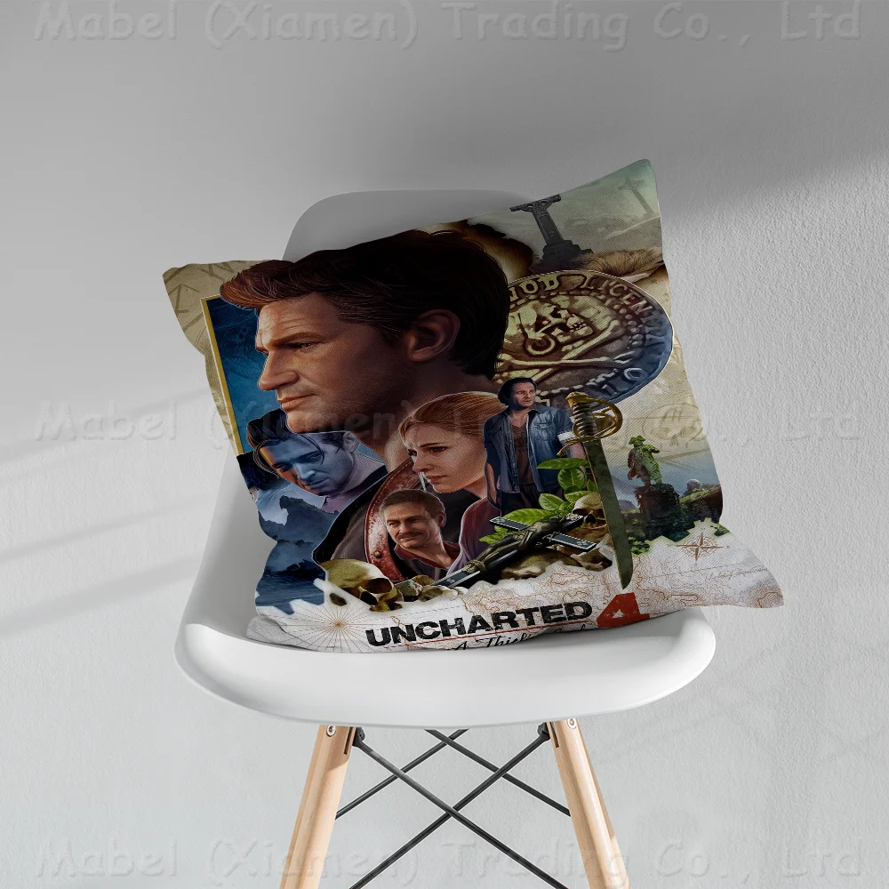 Uncharted Video Game Pillowcase Toon Gift Cushion Cover Bedroom Home Sofa Chair Seat Decor Pillow Case