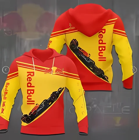 Новая спортивная толстовка Red Bull, модная мужская толстовка с 3D принтом Red Bull, спортивная одежда на открытом воздухе, гоночный костюм