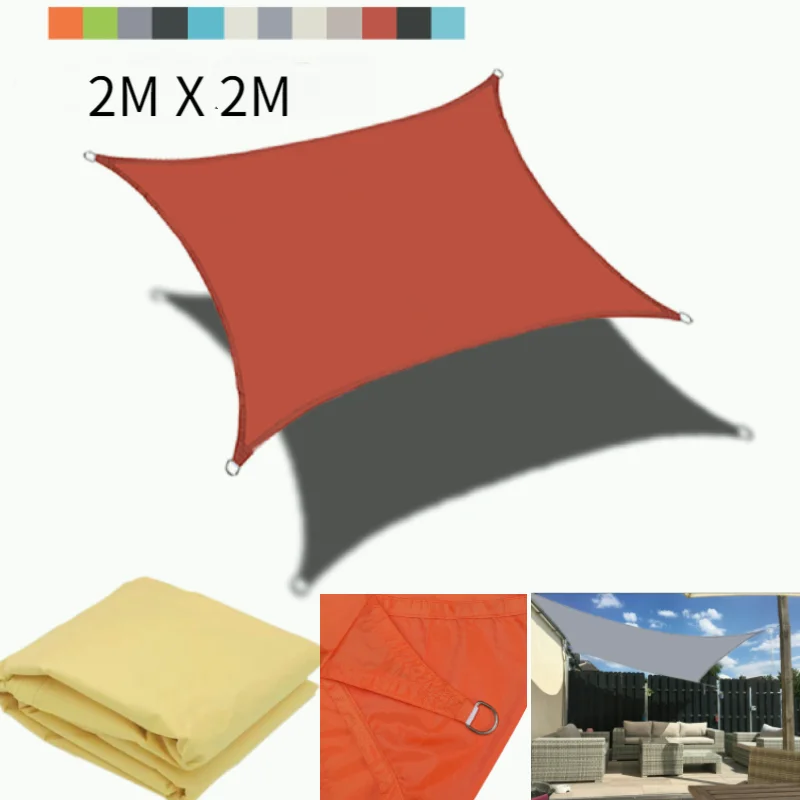 

2*2M Outdoor Square Shade Sail Garden Waterproof Shade Sail Polyester Rectangular Awning Waterproof and Anti-Ultraviolet Canopy