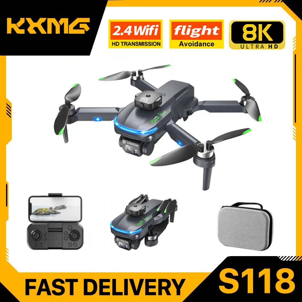 

KXMG 2023 S118 Drone Professional 8K ESC Drone With Dual Camera Brushless Motor Obstacle Avoidance Foldable RC Quadcopter Toys