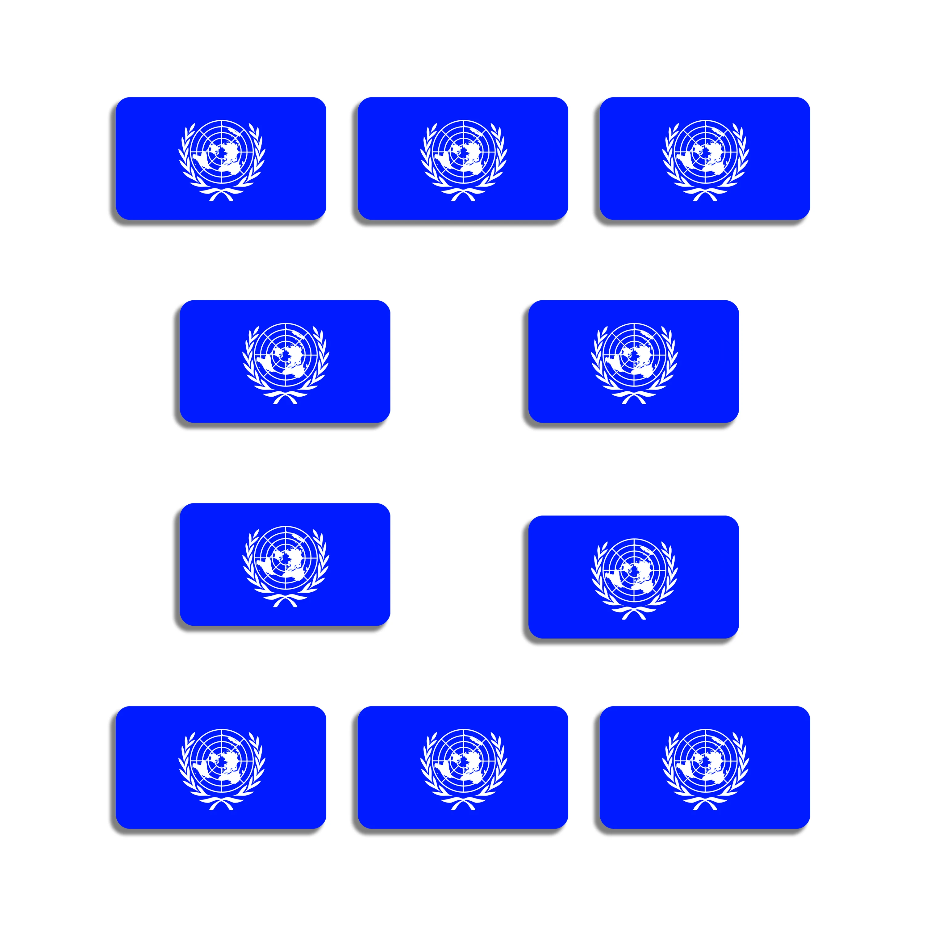 10Pcs/lot The United Nations Flag Brooch Resin Pins Peace Jewelry Badges For Backpacks Coat