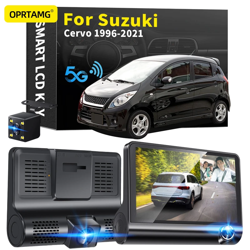 

OPRTAMG Dash Cam Car DVR 3 Cameras Lens 4.0 Inch 1080P dashcam For Suzuki Cervo 1996 2000 2001 2002 2003 2004-2020 2021 2022