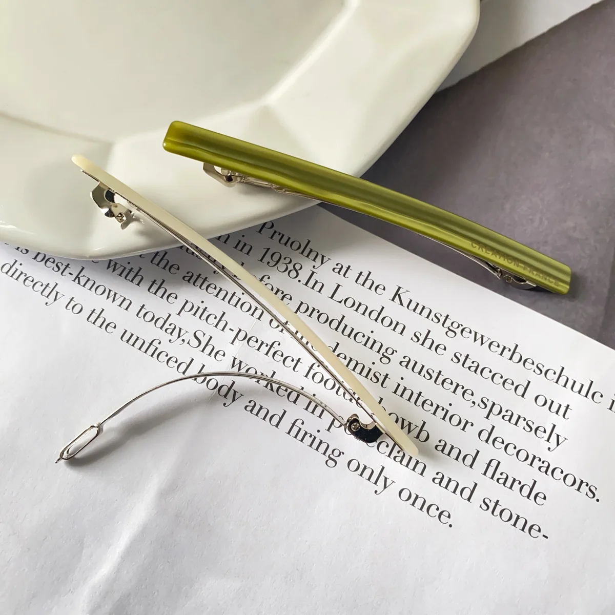 Французский минималистичный и универсальный зажим для волос из уксусной кислоты