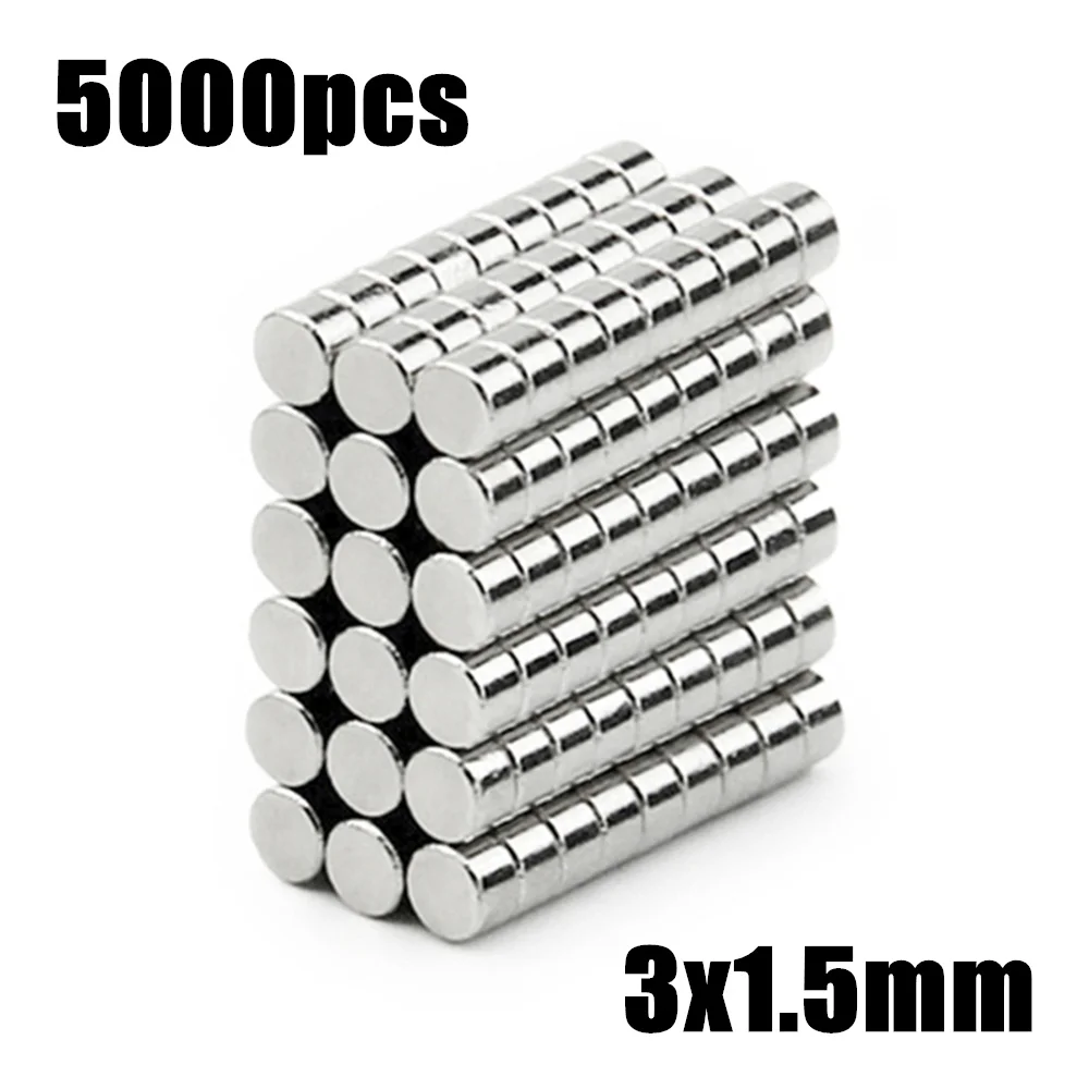 

Неодимовые магниты NdFeB N35, 5000 шт., 3x1,5 мм, диаметр 3*1,5 мм