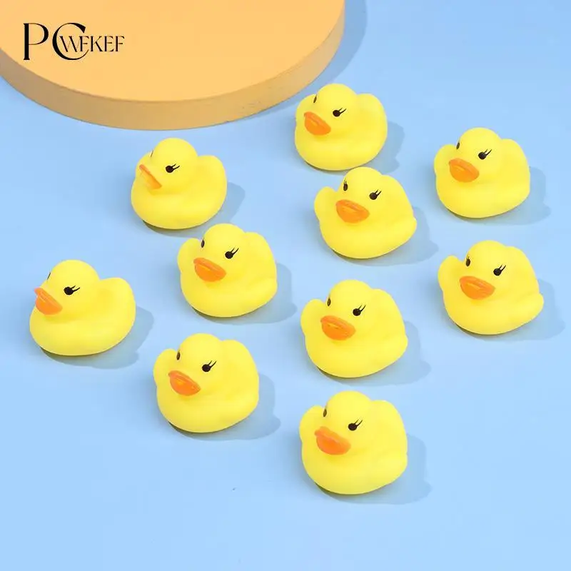10PCS Bath Toy Bathroom Baby Toy Rubber Duck Animal Call Beach Swim Toy For Children Float Animal Yellow Duck Ducks Cute Water
