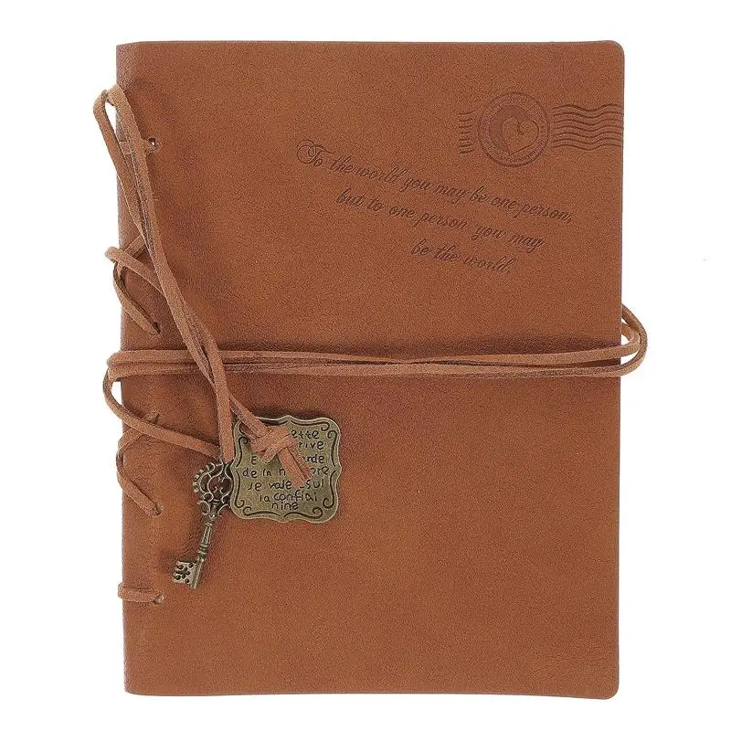 

Блокнот из искусственной кожи в классическом винтажном стиле ретро, Обложка со шнурком и ключами, блокнот без рисунка, дорожный журнал, днев...