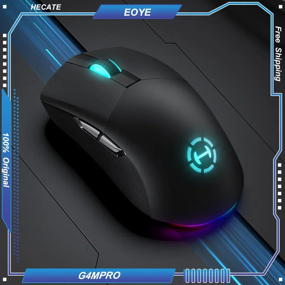 Беспроводная мышь HECATE G4MPRO со скоростью вспышки PAW3395 Bluetooth 2 4G Type-C Macro 26K DPI 500 мАч для