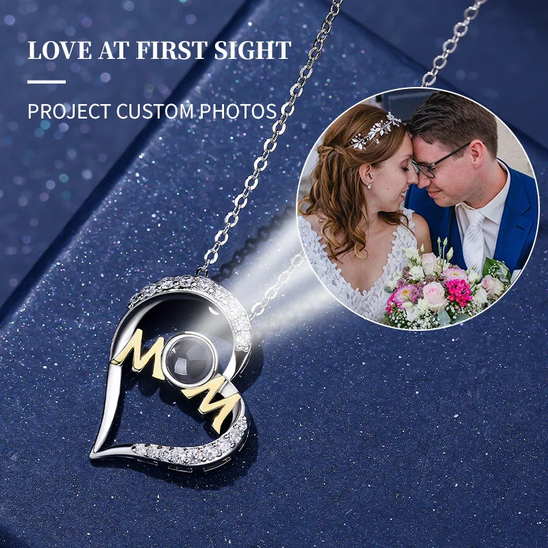 Прямая поставка персонализированное фото кулон с проекцией в виде сердца