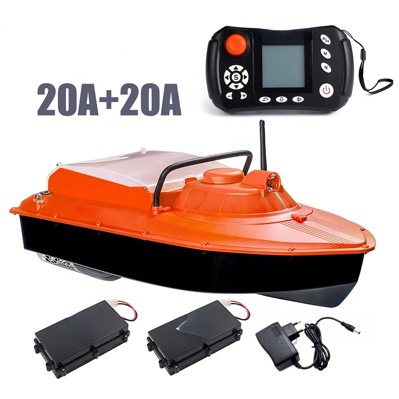 

two li batteries auto home lures baiting accessories orange fishing 2 gps autopilot bait boats