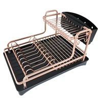 double layer aluminum alloy sink stand dish drying rack kitchen organizer drainer plate holder cutlery storage shelf accessories