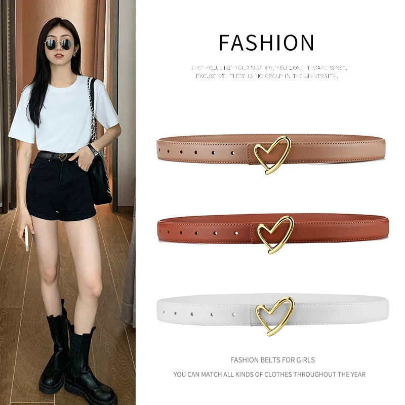 Womens Belt Fashion Belt for Women Luxury Designer Leather Female Slide Buckle Waistband High Quality Trend Lady Width 2.3cm