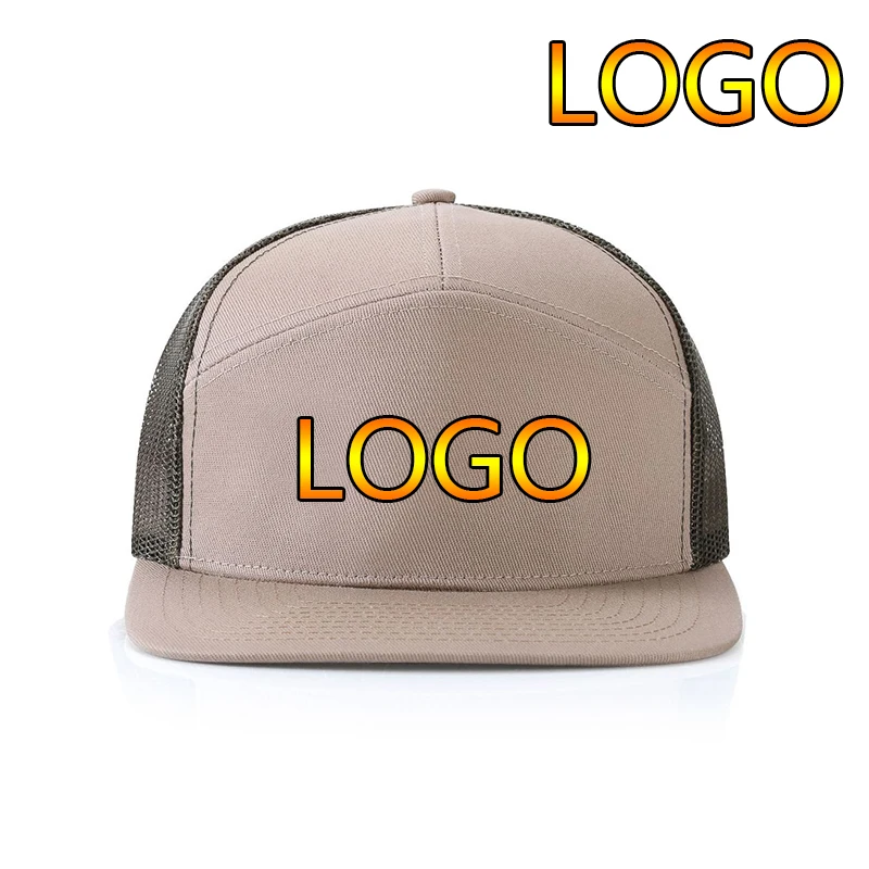 

New Custom Logo Mesh Baseball Cap Fashion Adjustable Flat Brim Snapback Hats Outdoor Casual Women Dad Hat Hip Hop Trucker Caps