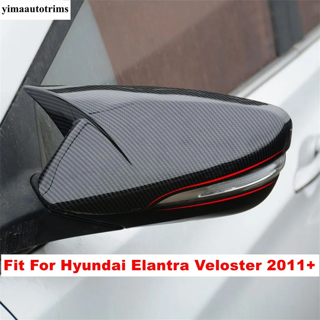 

Чехол для зеркала заднего вида с лезвием Ox Horn для Hyundai Elantra Veloster 2011-2015, черный/углеродное волокно, аксессуары для внешнего вида