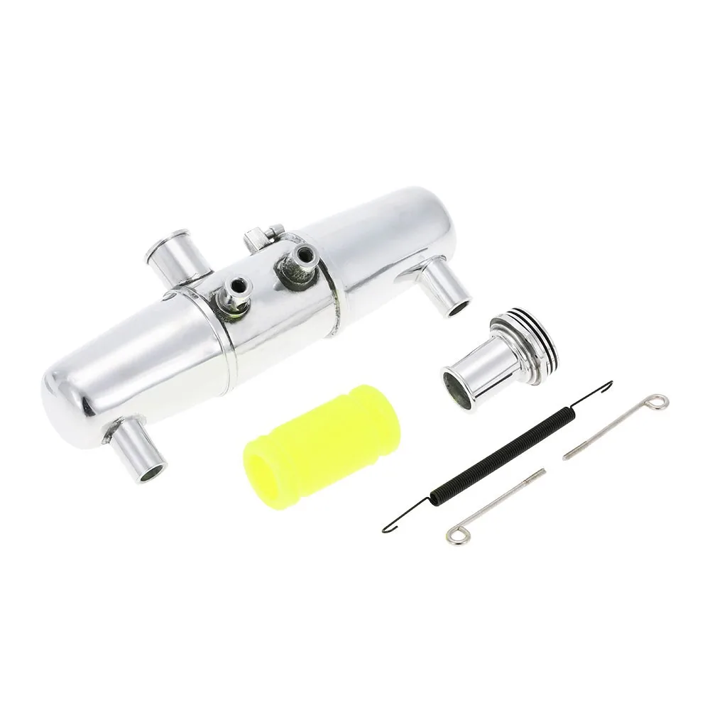 

18001P Upgrade Double Exhaust Connection for 1/8 HPI Nitro 4.6 5.9 Silver