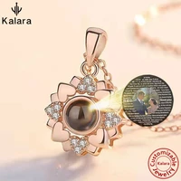 memory dainty projection necklace for women custom photo name sunflower jewelry customized lover charms choker personalized baby