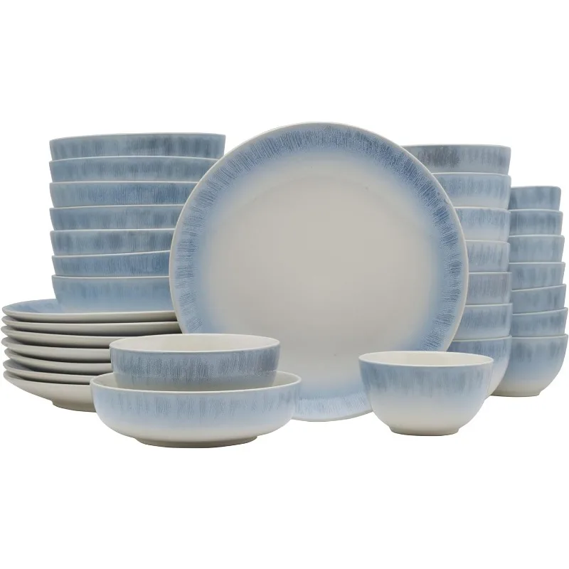 

Набор посуды Mikasa Logan Blue из 32 предметов, сервис для 8 блюд и тарелок, наборы обеденных тарелок