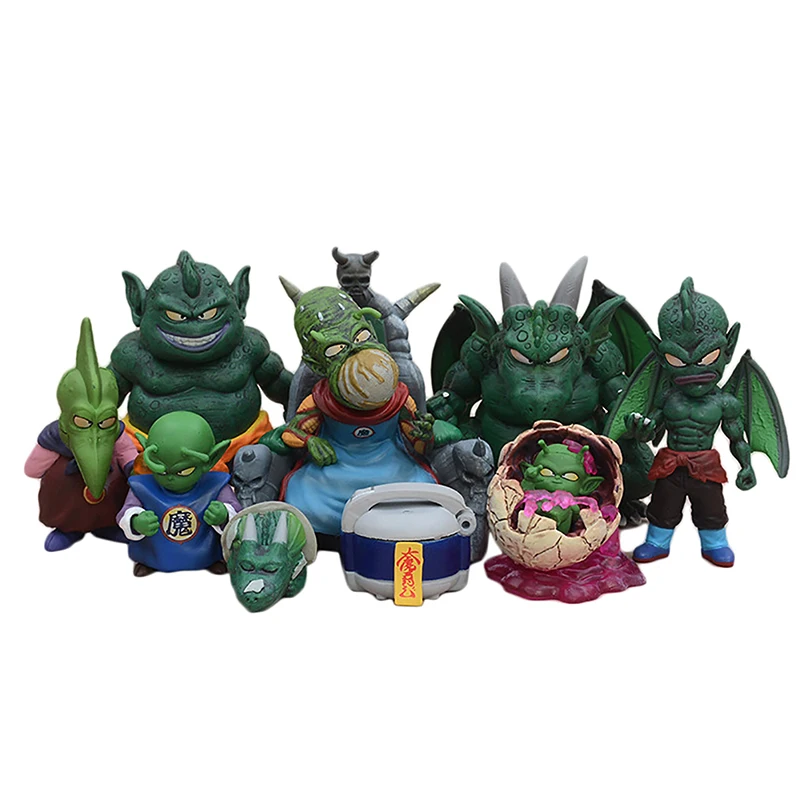 

9Pcs Anime Dragon Ball Figure GK WCF King Piccolo Family Action Figure PVC Namekian Cymbal Piano Tambourine Drum Model Toy