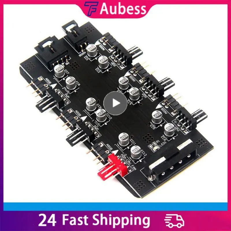 

Black Rgb Hub Automatic Speed Control Speed Control Device Durable Practical Cable Adapter Computer Hardware Cable Splitter