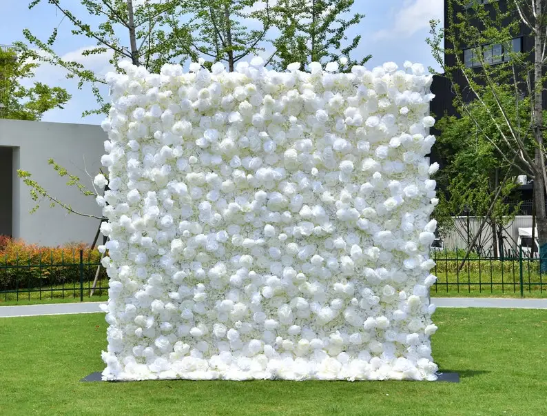 5D белая роза цветок на стену искусственный панель для дома Фотофон праздничного