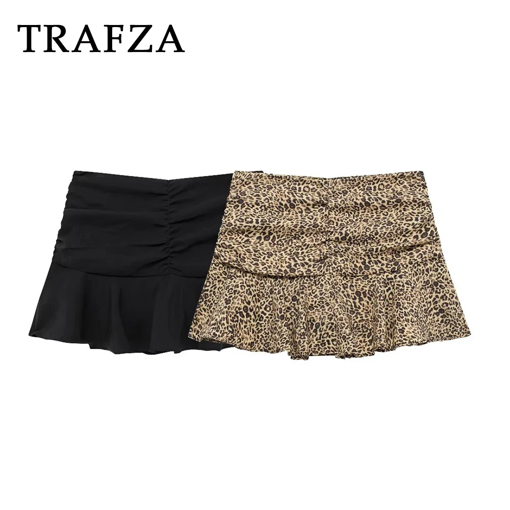 Женская юбка-шорты с высокой талией на молнии