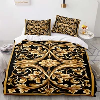 baroque luxury 3d golden lion print duvet cover set 23 pcs pillowcase kids bedding set aueuukus queen and king size home