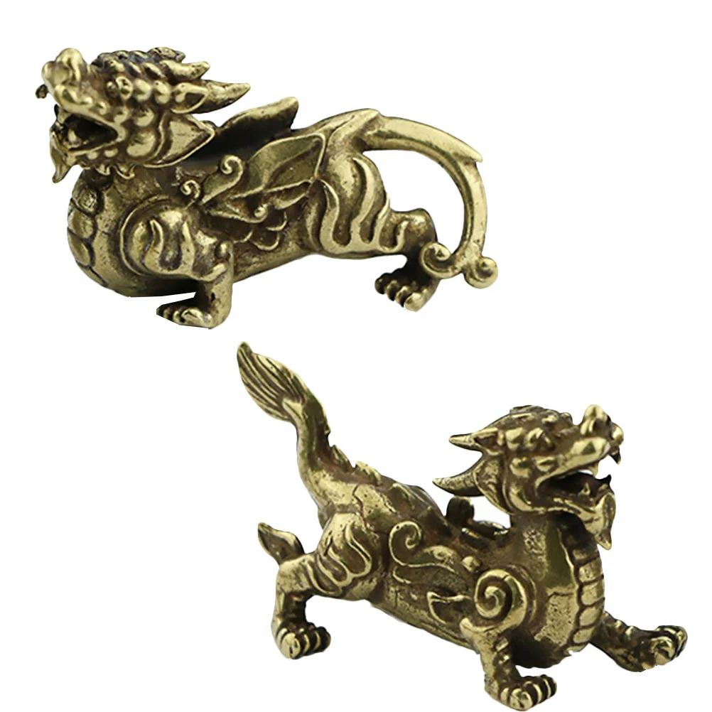 

Statue Gold Car Decoration Kylin Golden Chi Home Decorations Ornament Figurine Good Luck Brass