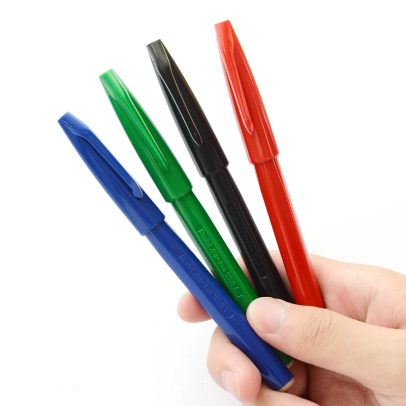 1pcs Pentel Sign Pen 2.0mm for Graphics Writing Black/Blue/Green/Red S520 Fiber Pen School & Office Supplies Kawaii Pen images - 6