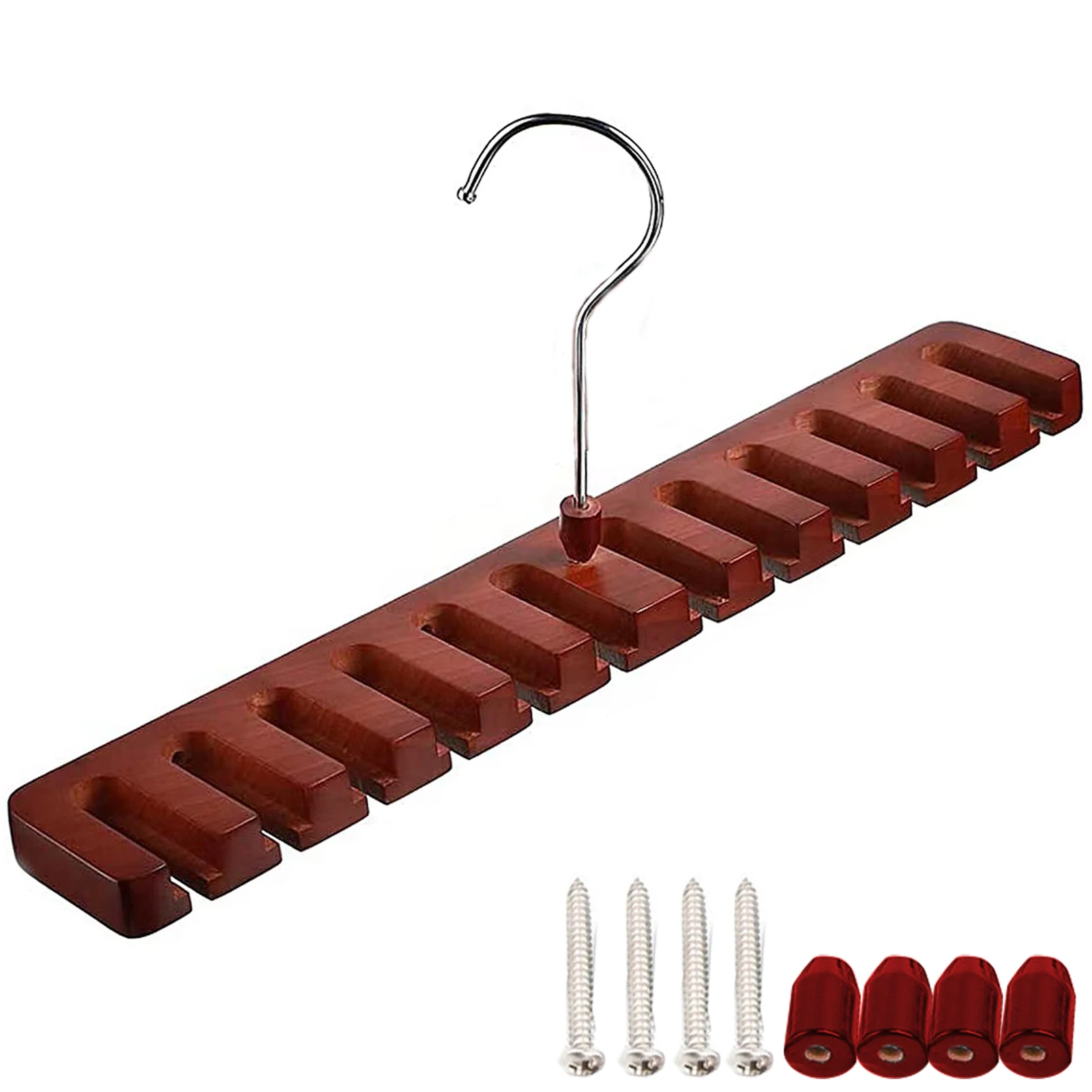 

2 In 1 Home Storage Supplies Screw Adhesive Closet Swivel Hook Detachable Durable Belt Hanger Tie Rack Organize Products Durable