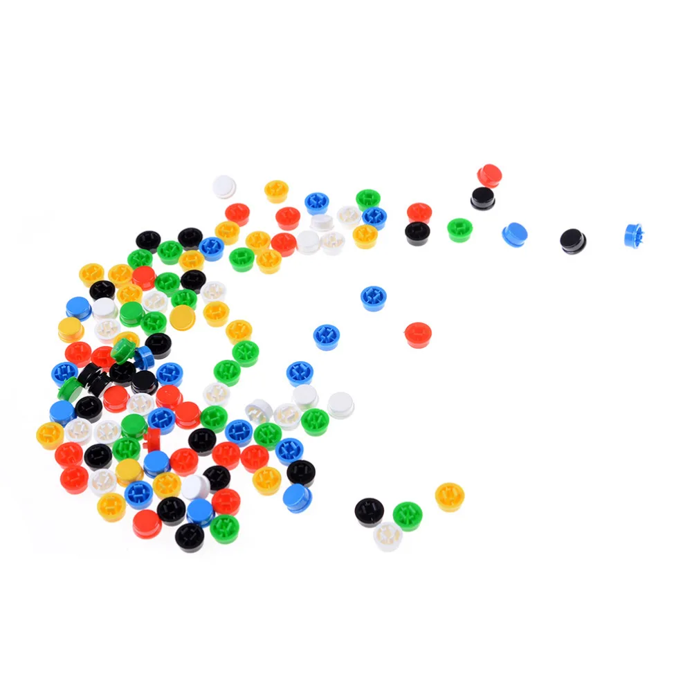 

20pcs/lot Tactile Button Caps Plastic Cap Hat for 6*6 Tactile Push Button Switch Lid Cover Random Color