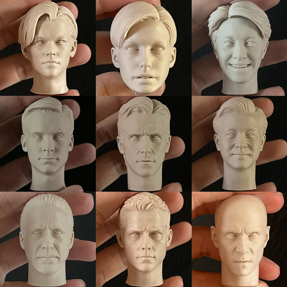 

Unpainted 1/6 Scale Nancy Head Sculpt Little Plum Tom Cruise Stephen Chow Tobey White Head Carving Model for 12" Action Figure