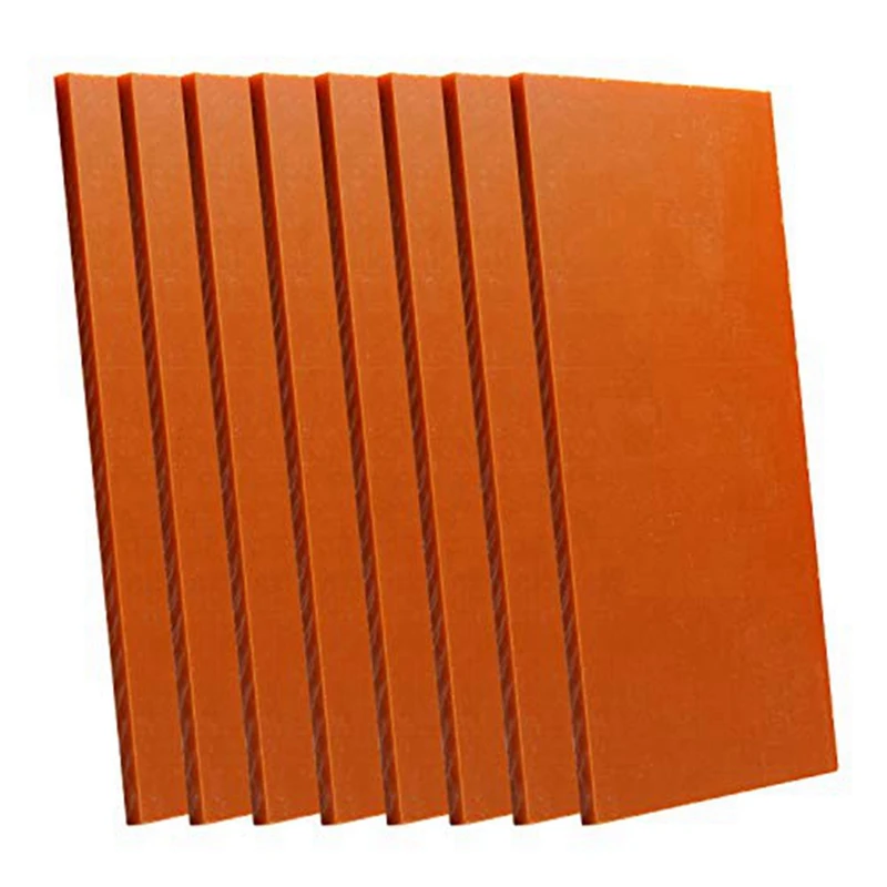

CNC Materials Bakelite Sheet, Jacinth, 8Pcs Phenolic Sheet, Ideal For CNC Engraving, Cutting, Milling, DIY Crafts