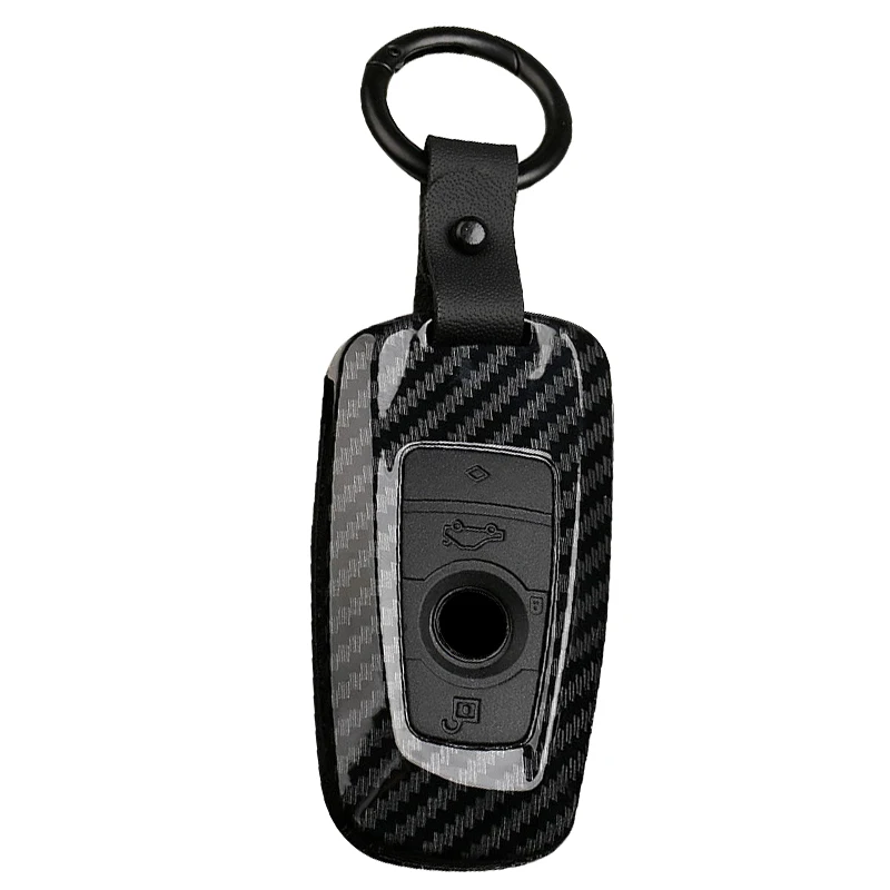 

Черный чехол из углеродного волокна с 3 кнопками для автомобильного ключа с дистанционным управлением Чехол подходит для BMW 1 3 4 5 6 7 серии X3 X4 M5 M6 GT3 GT5 2014-2020
