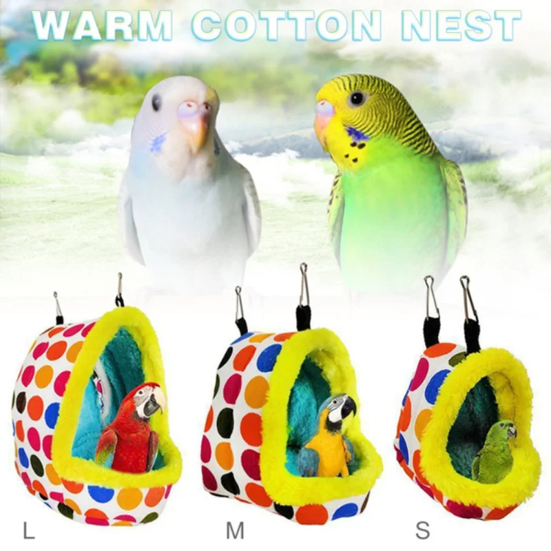 

Bird Warm Cage Hamster Plush Nest Parrot Semi-enclosed House Small Pet Winter Bed Budgerigar Accessories Guinea Pig Sleeping Bag
