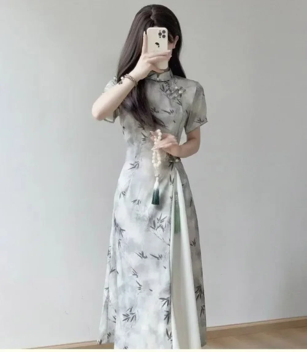 Женское винтажное платье Cheongsam для молодых леди улучшенное современное Ao Dai