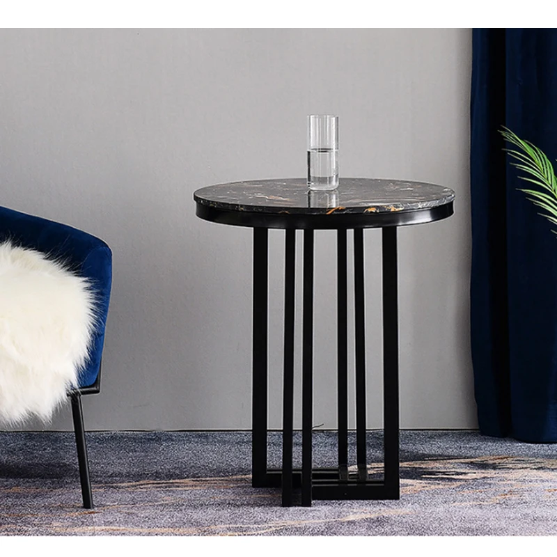 

Nordic Luxury Marble Edge Creative Round Tea Table Living Room Sofa Edge Several Bedroom Bedside Table