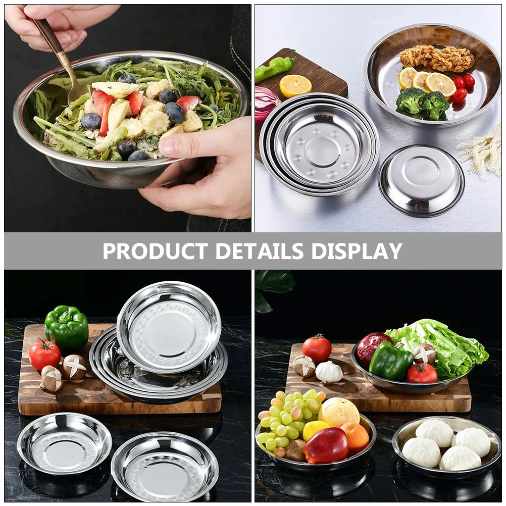 8 Pcs Cutlery Tray Party Food Plates Round Food Dish Appetizer Plate Pasta Plate BBQ Plate