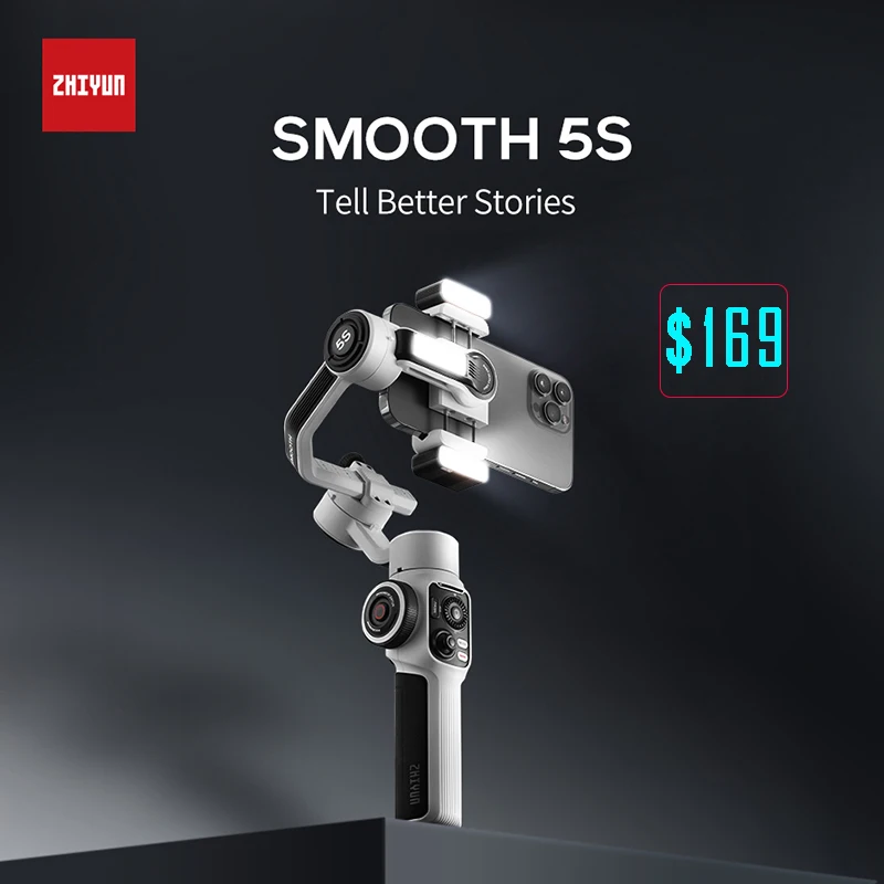

ZHIYUN гладкая фотография 3-осевой Ручной Стабилизатор для смартфона для iPhone 14 Pro /iPhone 13/Xiaomi/VS DJI OM 6/OM5 легкий