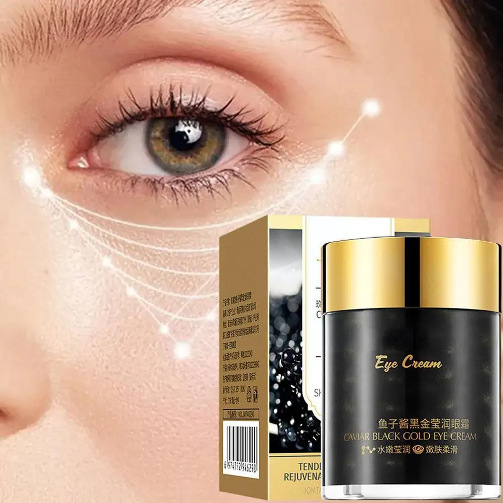 

Caviar Black Gold Moisturizing Nourishing Eye Cream Circle Eye Wrinkle Black Remove Anti-aging Eye Massage Improving Cream R1J4