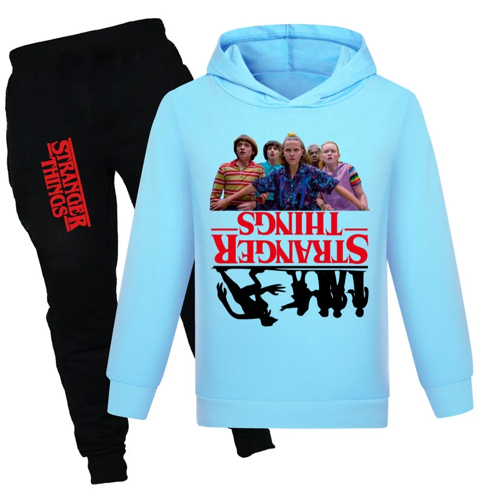 

Детская одежда «очень странные дела», спортивный костюм для мальчиков, топы и штаны, Детские комплекты из 2 предметов на весну и осень, футбо...